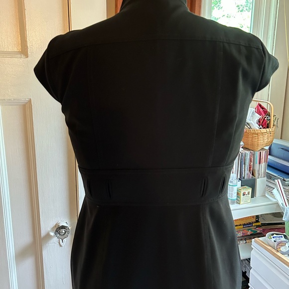 Calvin Klein Black Button Shift Dress with Cut out Waist Detail size 14 - Picture 4 of 9
